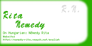 rita nemedy business card