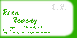 rita nemedy business card